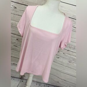 Old Navy Ribbed Pastel Pink Short Sleeve Tee in Size 3X